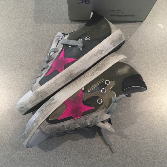 Golden Goose Superstar Camo/Fuschia Star sz 36 NIB - Picture 4 of 7